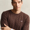 Cotton Cable Knit Crew Neck Sweater