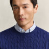 Cotton Cable Knit Crew Neck Sweater