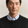 Cotton Cable Knit Crew Neck Sweater