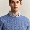 Cotton Cable Knit Crew Neck Sweater