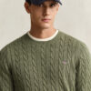 Cotton Cable Knit Crew Neck Sweater