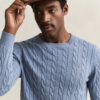 Cotton Cable Knit Crew Neck Sweater