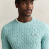 Cotton Cable Knit Crew Neck Sweater