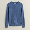 Cotton Cable Knit Crew Neck Sweater