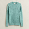 Cotton Cable Knit Crew Neck Sweater