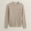Cotton Cable Knit Crew Neck Sweater