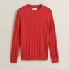 Cotton Cable Knit Crew Neck Sweater