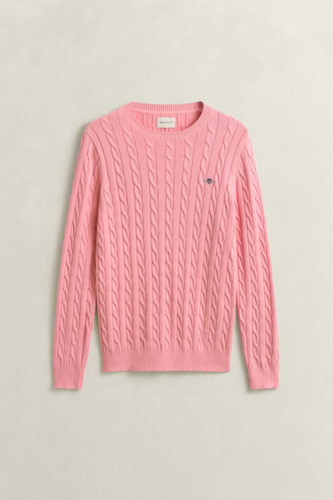 Cotton Cable Knit Crew Neck Sweater
