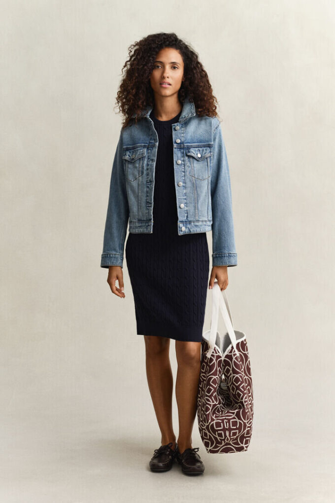 Cotton Cable Knit Dress