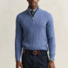 Cotton Cable Knit Half-Zip Sweater