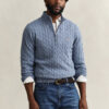 Cotton Cable Knit Half-Zip Sweater