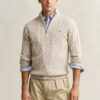 Cotton Cable Knit Half-Zip Sweater