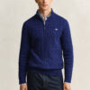 Cotton Cable Knit Half-Zip Sweater