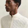 Cotton Cable Knit Half-Zip Sweater