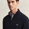 Cotton Cable Knit Half-Zip Sweater
