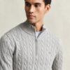 Cotton Cable Knit Half-Zip Sweater
