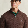 Cotton Cable Knit Half-Zip Sweater