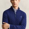Cotton Cable Knit Half-Zip Sweater