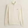 Cotton Cable Knit Half-Zip Sweater