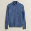 Cotton Cable Knit Half-Zip Sweater