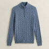 Cotton Cable Knit Half-Zip Sweater