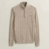 Cotton Cable Knit Half-Zip Sweater
