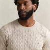 Cotton Cable Knit Short Sleeve Sweater