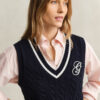 Cotton Cable Knit Vest