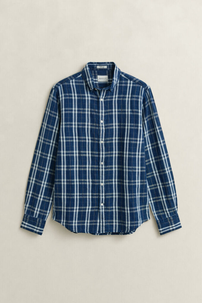 Cotton Linen Checked Shirt