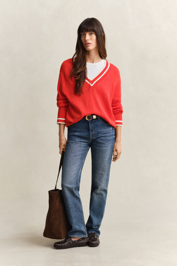 Cotton V-Neck Sweater