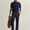 Extra Fine Merino Wool Short Sleeve Polo Sweater