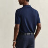 Extra Fine Merino Wool Short Sleeve Polo Sweater