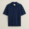 Extra Fine Merino Wool Short Sleeve Polo Sweater