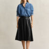 Flared Leather Skirt