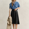Flared Leather Skirt