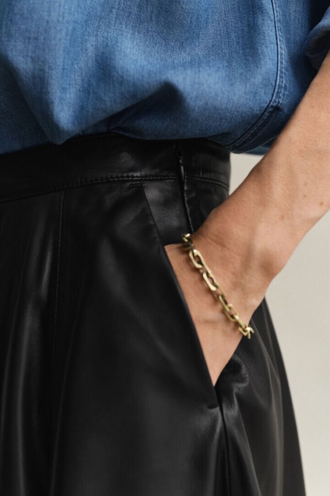 Flared Leather Skirt