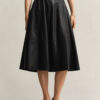 Flared Leather Skirt
