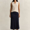 Flared Linen Blend Skirt