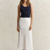 Flared Linen Blend Skirt