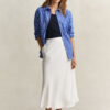 Flared Linen Blend Skirt
