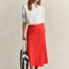 Flared Linen Blend Skirt