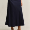 Flared Linen Blend Skirt