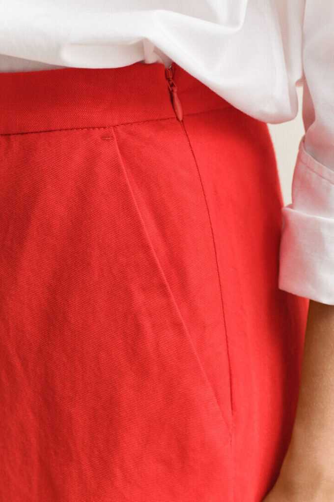 Flared Linen Blend Skirt