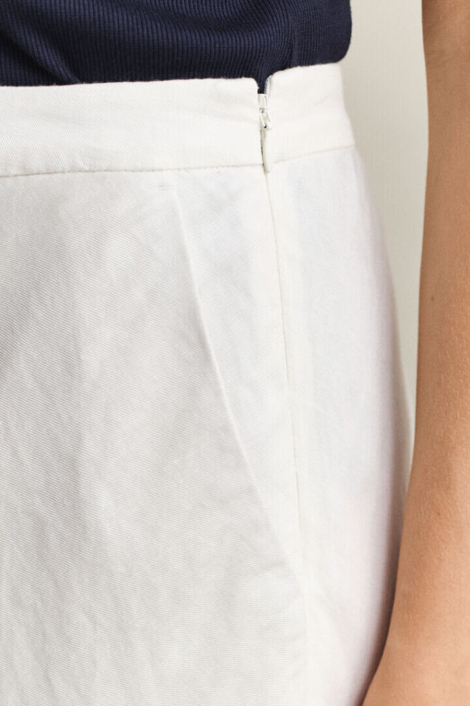 Flared Linen Blend Skirt