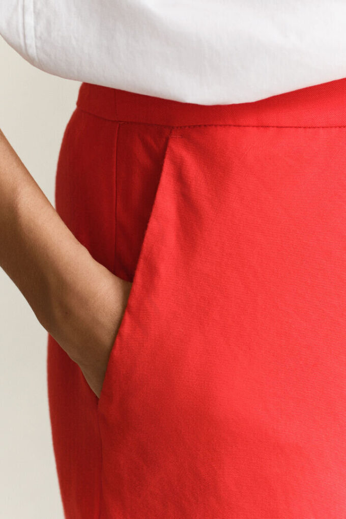 Flared Linen Blend Skirt