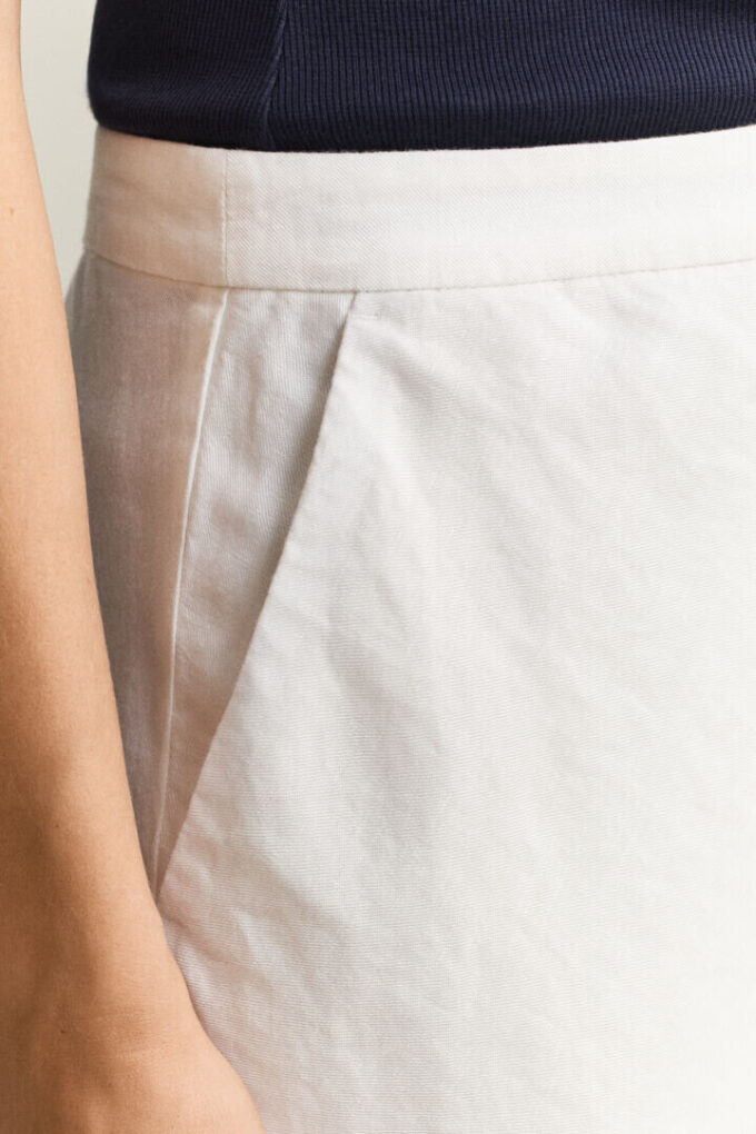 Flared Linen Blend Skirt