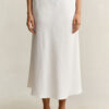 Flared Linen Blend Skirt