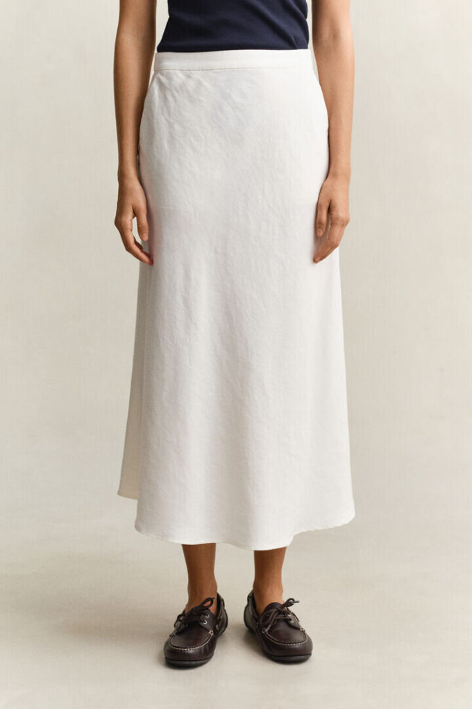 Flared Linen Blend Skirt
