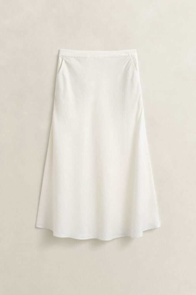 Flared Linen Blend Skirt