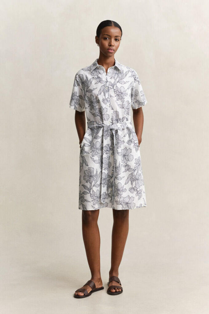 Floral Linen Shirt Dress